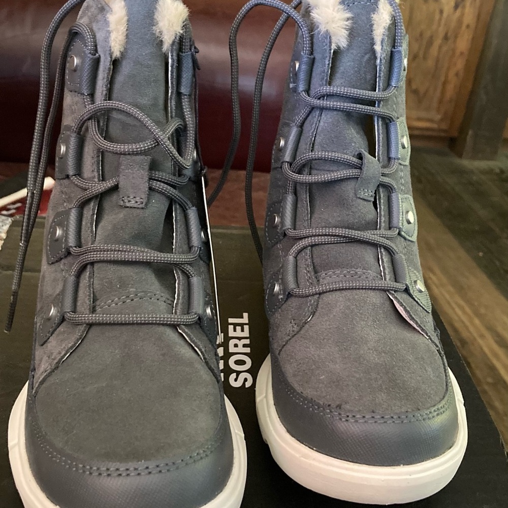 Sorel Bluish-Gray, fur-lined, Winter Boots